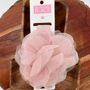 NWT Tulle Puff Bow Headband The Childrens Place Pastel Pink Baby Girl